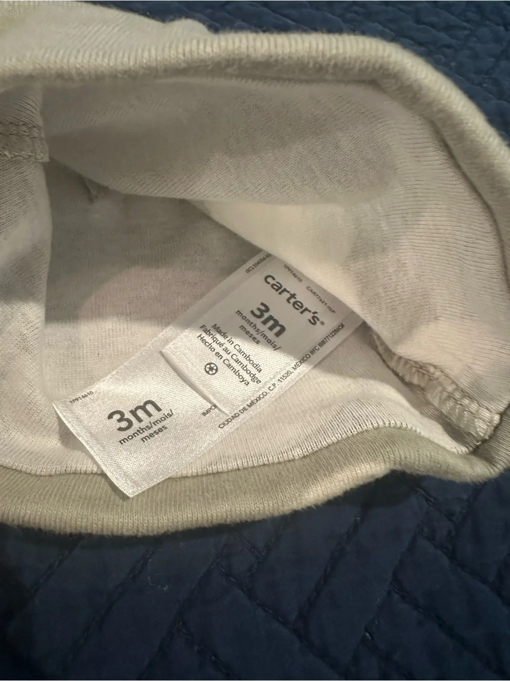 Cloud Pattern Knit Beanie - Taupe and Cream Baby Hat From Carters 3Months Cotton